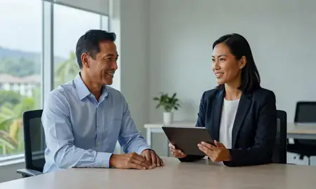 Customer discussing car shipping options in Mililani Town, Hawaii, United States