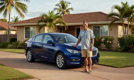 Customer with their delivered car in Nanakuli, Hawaii, United States