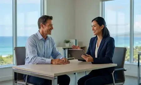 Customer discussing car shipping options in Ocean Pointe, Hawaii, United States