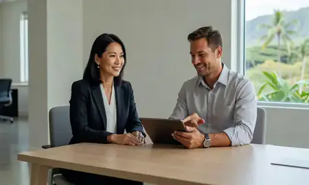 Customer discussing car shipping options in Waimalu, Hawaii, United States