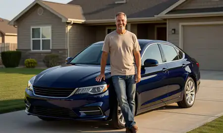 Customer with their delivered car in Ammon, Idaho, United States