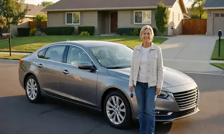 Car delivered to a driveway in Boise, Idaho, United States