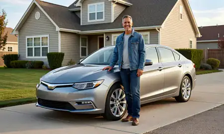 Customer with their delivered car in Caldwell, Idaho, United States