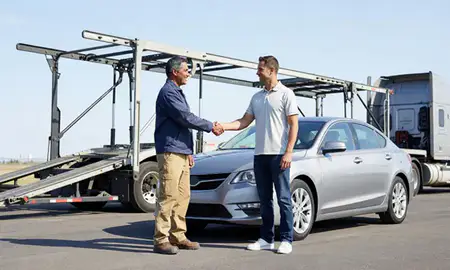 Vehicle owner beside their delivered car in Caldwell, Idaho, United States