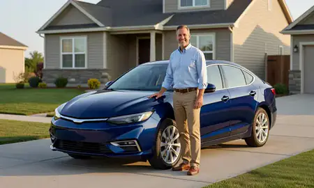 Customer with their delivered car in Chubbuck, Idaho, United States