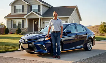Customer with their delivered car in Fruitland, Idaho, United States