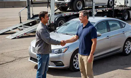 Vehicle owner beside their delivered car in Fruitland, Idaho, United States