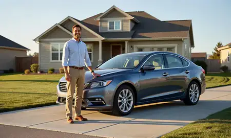 Customer with their delivered car in Hailey, Idaho, United States
