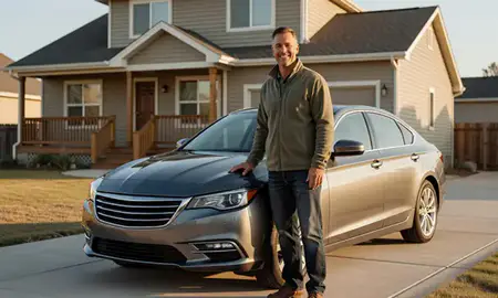 Customer with their delivered car in Hayden, Idaho, United States