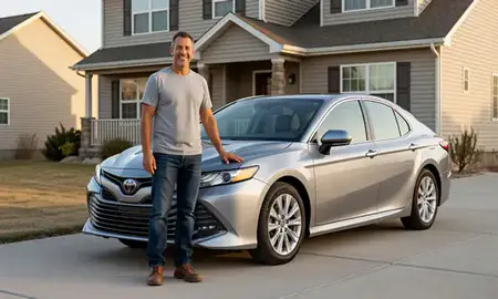 Customer with their delivered car in Idaho Falls, Idaho, United States