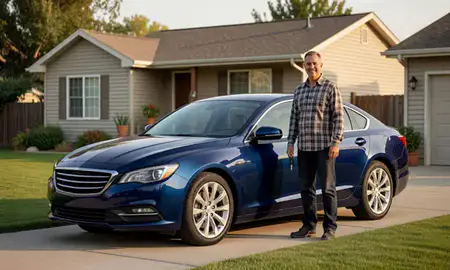 Car delivered to a driveway in Jerome, Idaho, United States