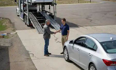 Vehicle owner beside their delivered car in Jerome, Idaho, United States