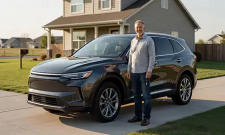 Car delivered to a driveway in Kuna, Idaho, United States