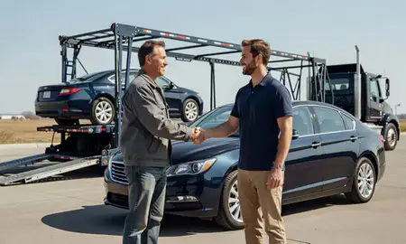 Vehicle owner beside their delivered car in Lewiston, Idaho, United States