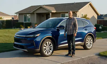Car delivered to a driveway in Meridian, Idaho, United States