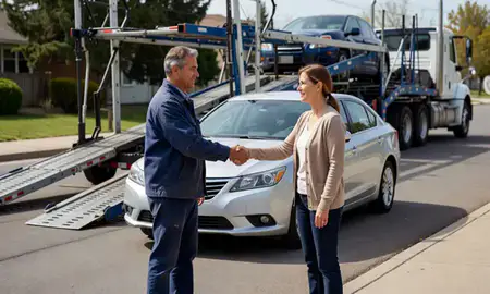 Vehicle owner beside their delivered car in Middleton, Idaho, United States