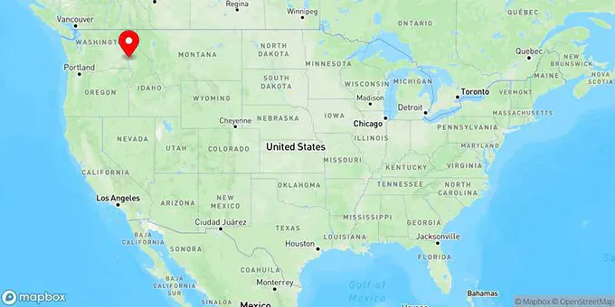 Map of Moscow, Idaho, United States