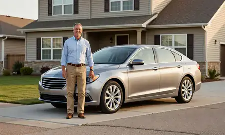 Customer with their delivered car in Nampa, Idaho, United States