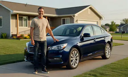 Customer with their delivered car in Payette, Idaho, United States