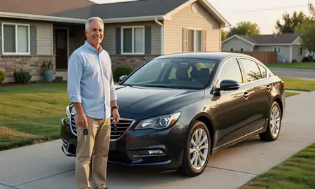 Car delivered to a driveway in Payette, Idaho, United States