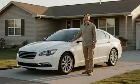Customer with their delivered car in Pocatello, Idaho, United States