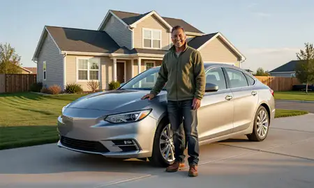 Customer with their delivered car in Rathdrum, Idaho, United States
