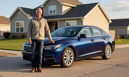 Customer with their delivered car in Twin Falls, Idaho, United States