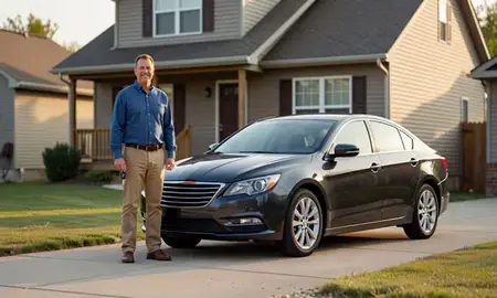 Car delivered to a driveway in Alton, Illinois, United States