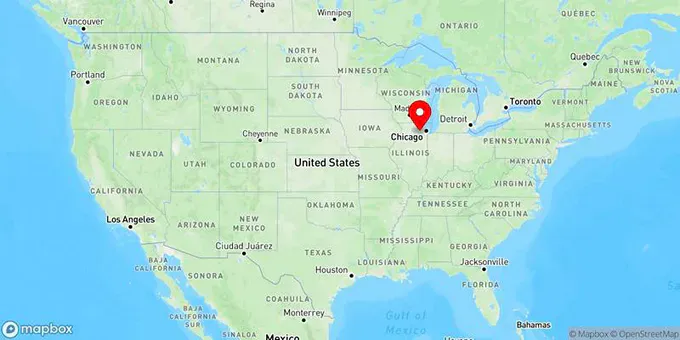 Map of Aurora, Illinois, United States