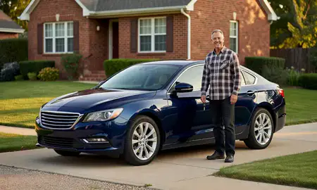 Car delivered to a driveway in Bolingbrook, Illinois, United States