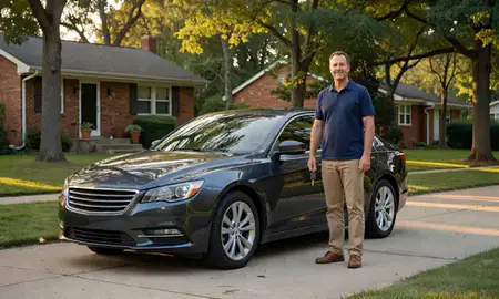 Car delivered to a driveway in Chicago, Illinois, United States