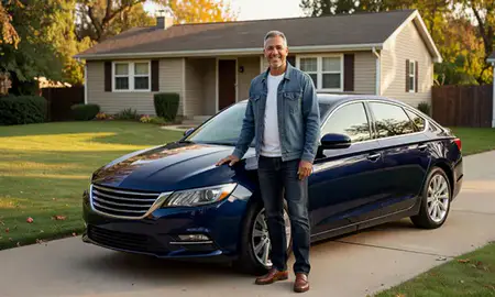Customer with their delivered car in Cicero, Illinois, United States
