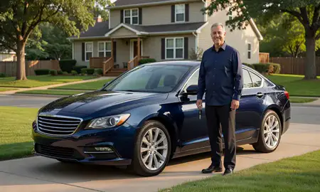 Car delivered to a driveway in Cicero, Illinois, United States