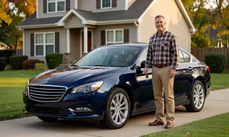 Car delivered to a driveway in Decatur, Illinois, United States
