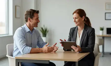 Customer discussing car shipping options in Joliet, Illinois, United States