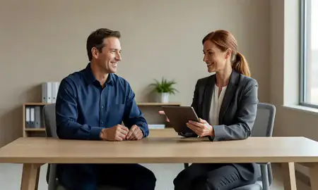 Customer discussing car shipping options in Naperville, Illinois, United States