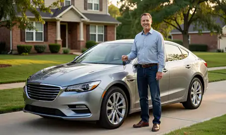 Car delivered to a driveway in Oak Lawn, Illinois, United States