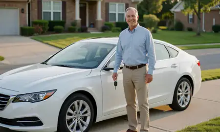 Car delivered to a driveway in Orland Park, Illinois, United States