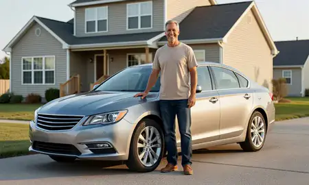Customer with their delivered car in Round Lake Beach, Illinois, United States