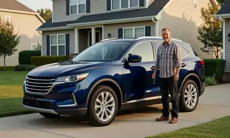 Car delivered to a driveway in Round Lake Beach, Illinois, United States