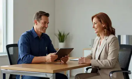 Customer discussing car shipping options in Round Lake Beach, Illinois, United States