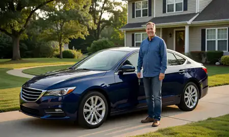 Car delivered to a driveway in Schaumburg, Illinois, United States