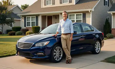 Customer with their delivered car in Springfield, Illinois, United States