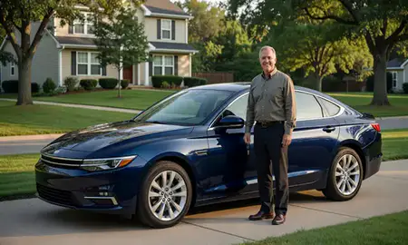 Car delivered to a driveway in Springfield, Illinois, United States