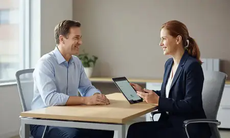 Customer discussing car shipping options in Springfield, Illinois, United States