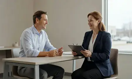 Customer discussing car shipping options in Tinley Park, Illinois, United States