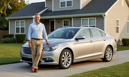 Customer with their delivered car in Waukegan, Illinois, United States