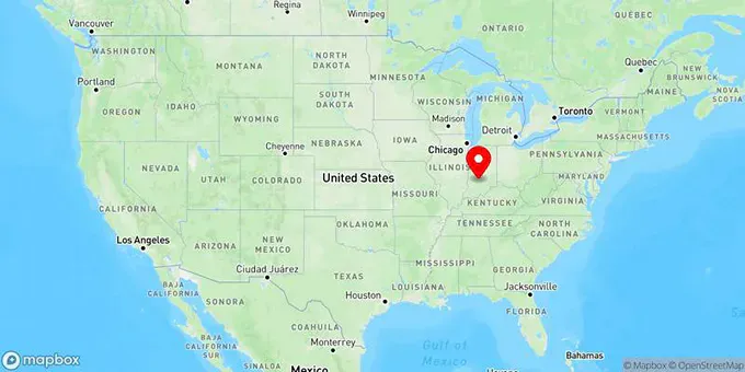 Map of Bloomington, Indiana, United States