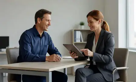 Customer discussing car shipping options in Columbus, Indiana, United States