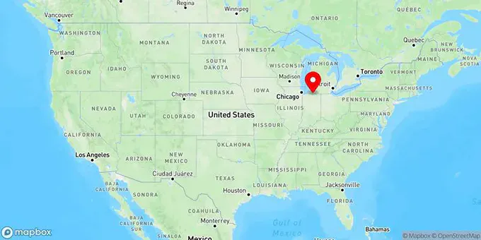 Map of Elkhart, Indiana, United States